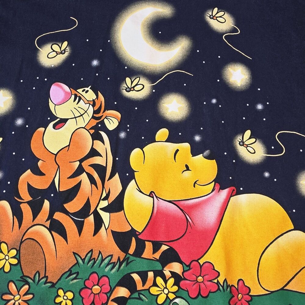 The Disney Store XL Vintage Pooh Tigger "Daydream" Blue USA Night Sleep Shirt - Picture 4 of 10